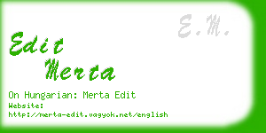 edit merta business card